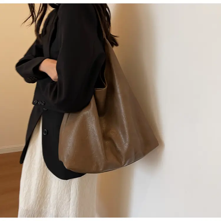 Brown Lazy Style Large Cap Bag for Women — feature 28
