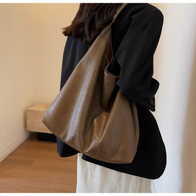 Brown Lazy Style Large Cap Bag for Women — feature 29