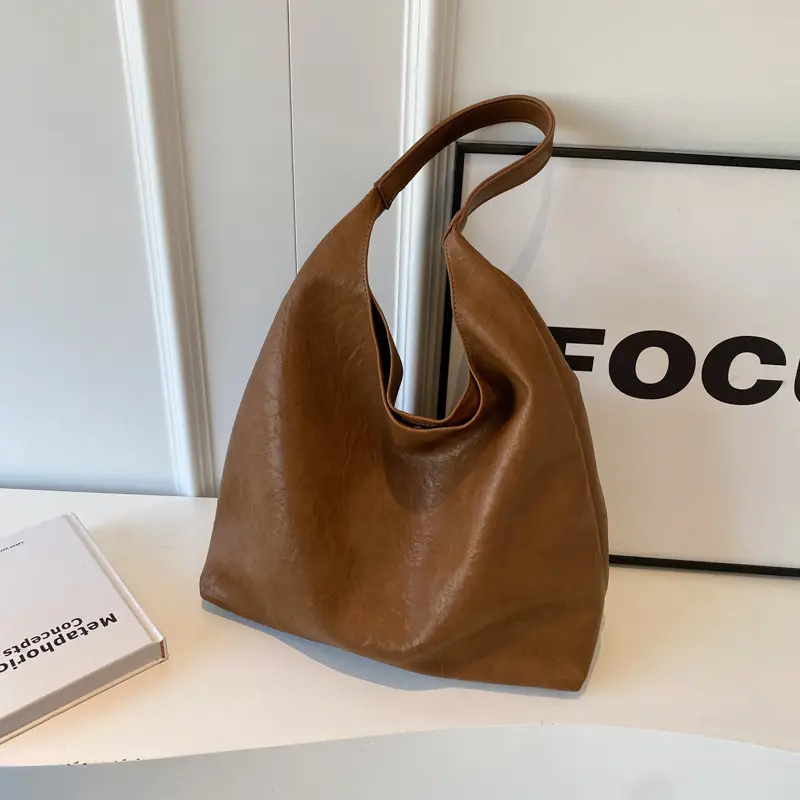 Brown Lazy Style Large Cap Bag for Women - Image 3