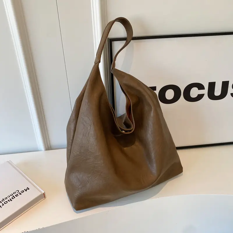 Brown Lazy Style Large Cap Bag for Women - Image 4