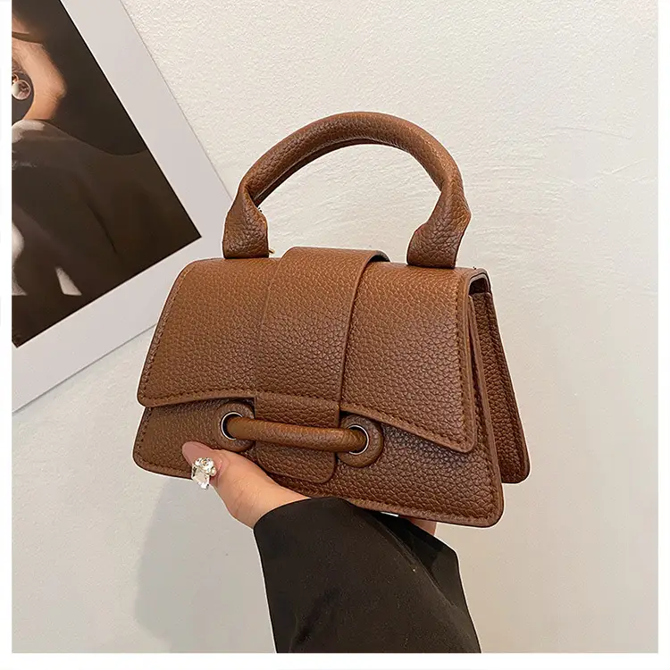 Brown Square Shoulder Crossbody Bag for Women