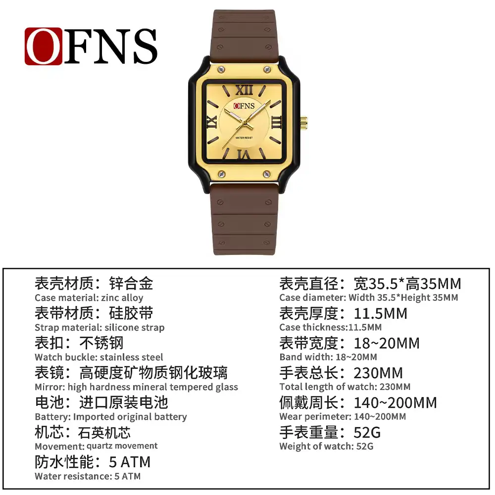 O'FNS White Roman Scale Waterproof Watch for Teens