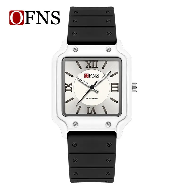 O'FNS White Roman Scale Waterproof Watch for Teens