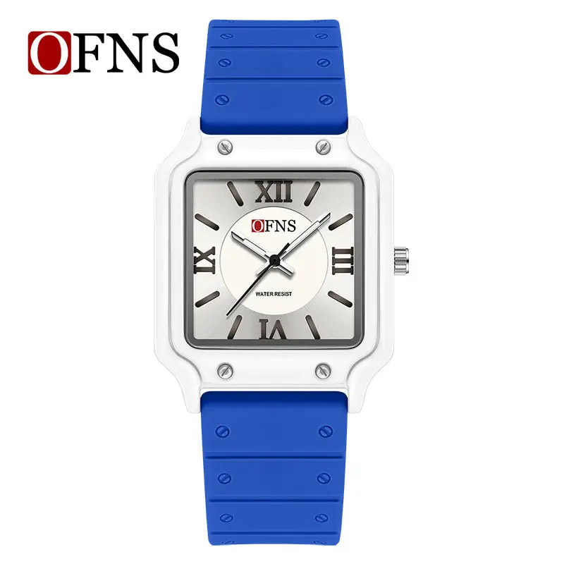 O'FNS White Roman Scale Waterproof Watch for Teens