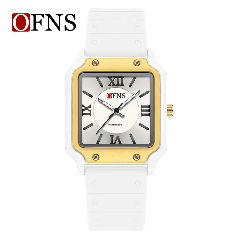 O'FNS White Roman Scale Waterproof Watch for Teens