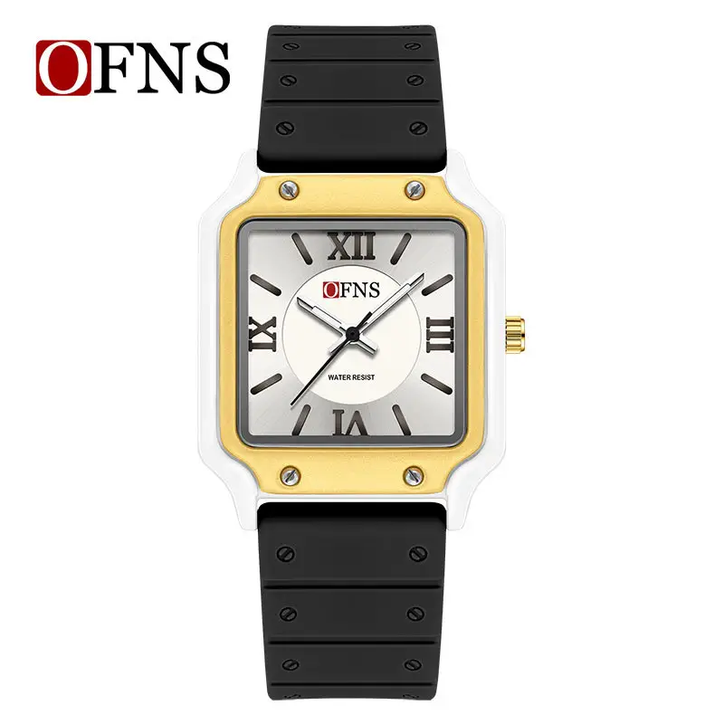 O'FNS White Roman Scale Waterproof Watch for Teens