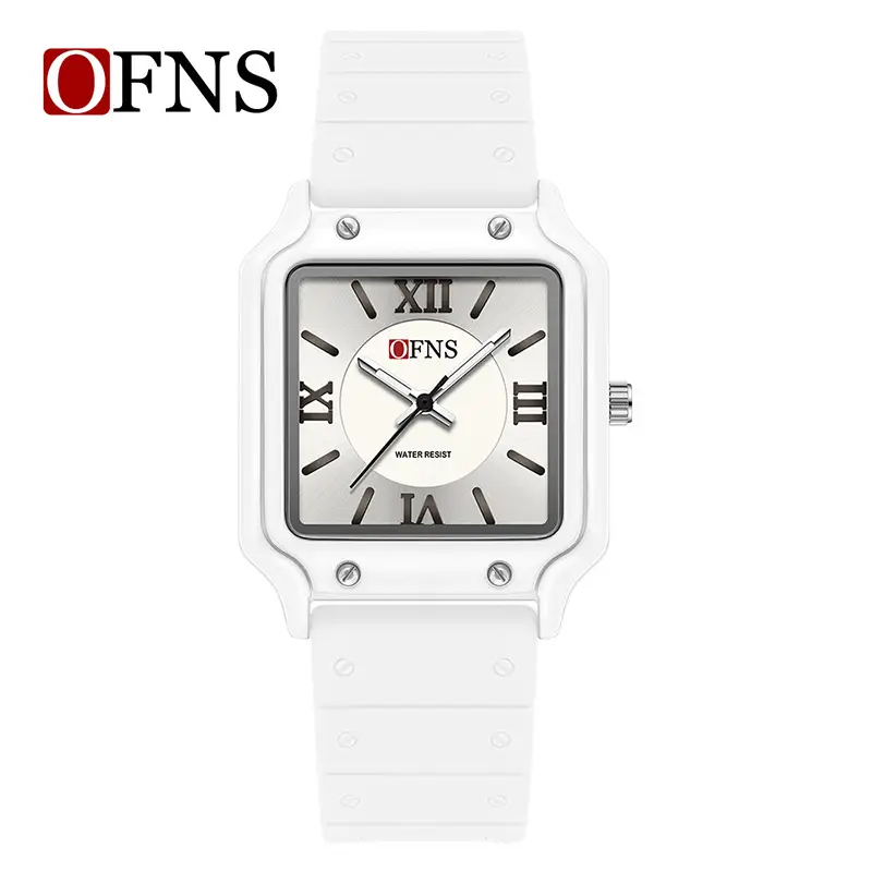 O'FNS White Roman Scale Waterproof Watch for Teens