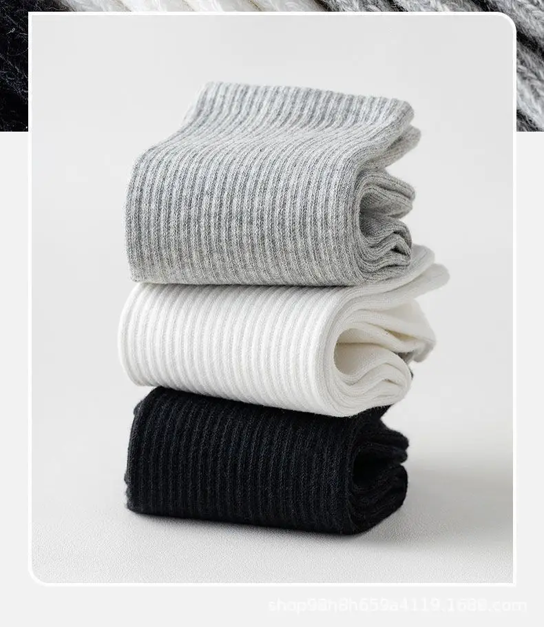 [100% Cotton] Socks for Men and Women, All-Season, Medium and Short, Pure Color, Sports, Antibacterial, Breathable, Sweat-Absorbent and Deodorant — feature 2