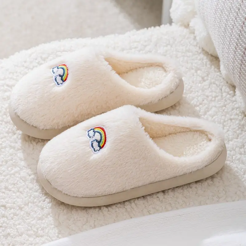 Winter fleece-lined Thick Bottom Trendy Outfit Couple Cotton Slippers Home Room Velvet Warm Non-Slip Soft Bottom Cotton Slippers - Image 7