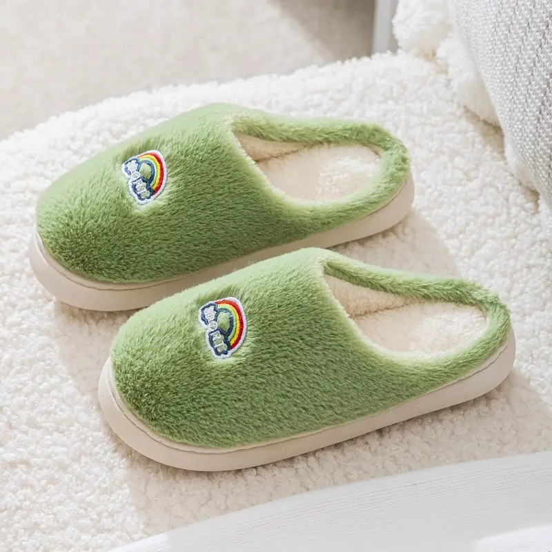 Winter fleece-lined Thick Bottom Trendy Outfit Couple Cotton Slippers Home Room Velvet Warm Non-Slip Soft Bottom Cotton Slippers - Image 8