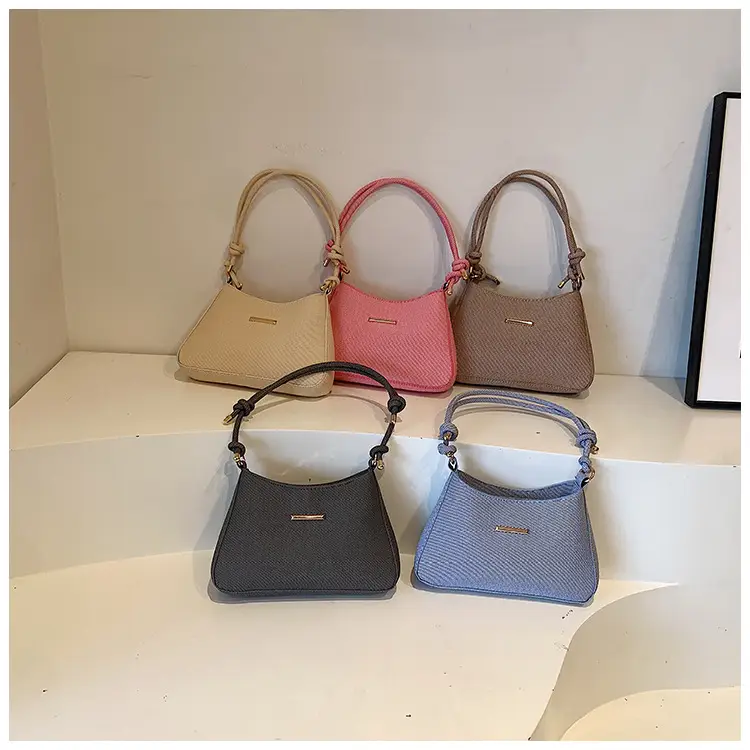 Women's Vintage Shoulder Bag Beige Large Capacity - Image 7