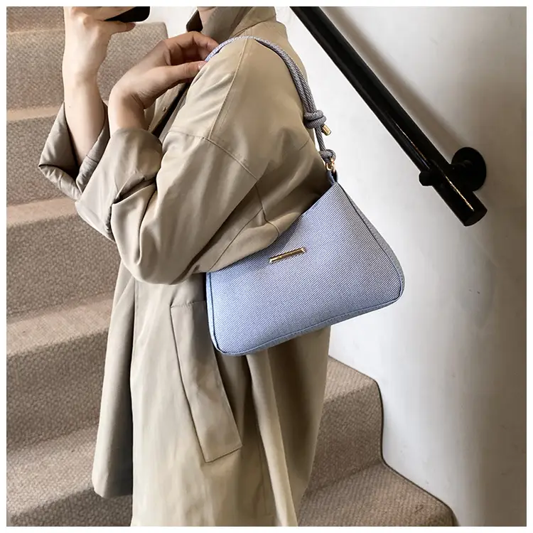 Women's Vintage Shoulder Bag Beige Large Capacity - Image 9