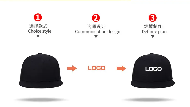 Black Cotton Baseball Cap with Custom Logo — feature 3