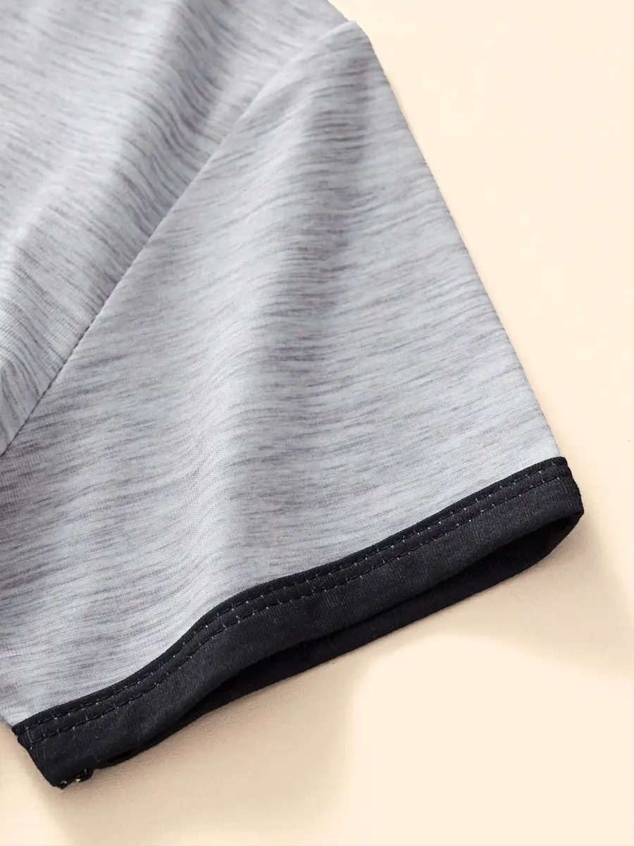 2025 Summer Boys Short Sleeve T-Shirt Suit Gray