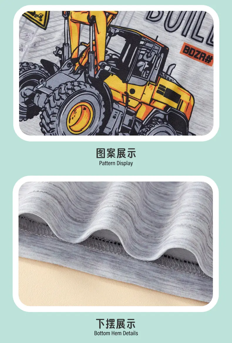 2025 Summer Boys Short Sleeve T-Shirt Suit Gray — feature 8