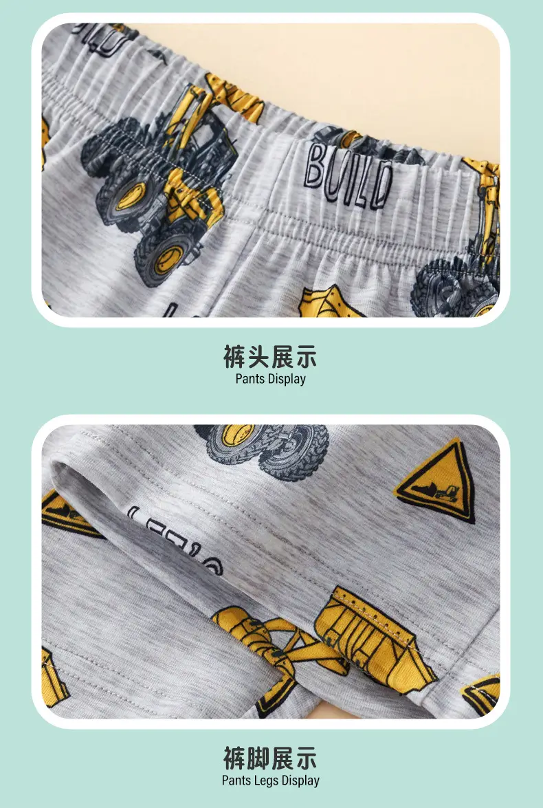 2025 Summer Boys Short Sleeve T-Shirt Suit Gray — feature 9