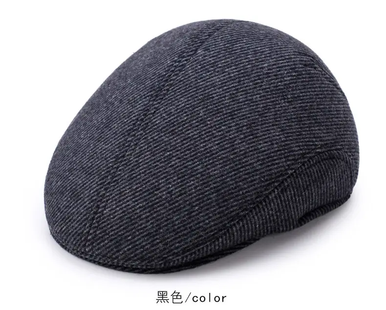Middle-aged Woolen Peaked Cap for Men Winter Warm — feature 4