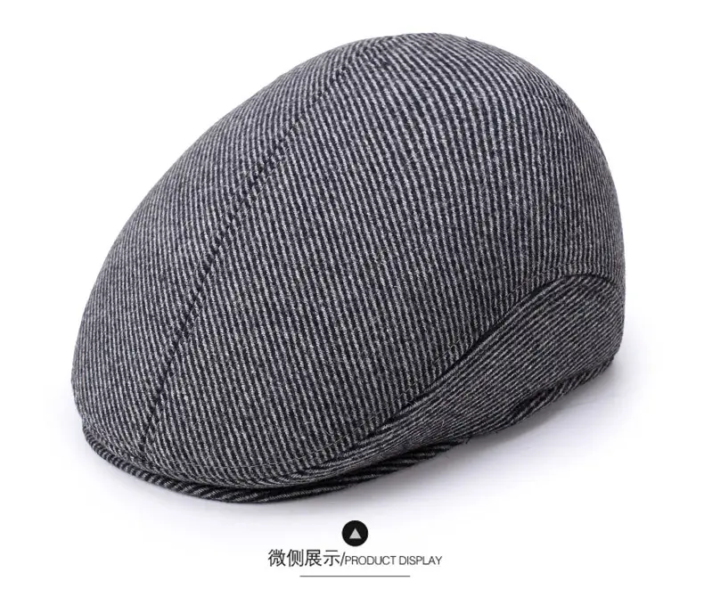 Middle-aged Woolen Peaked Cap for Men Winter Warm — feature 6