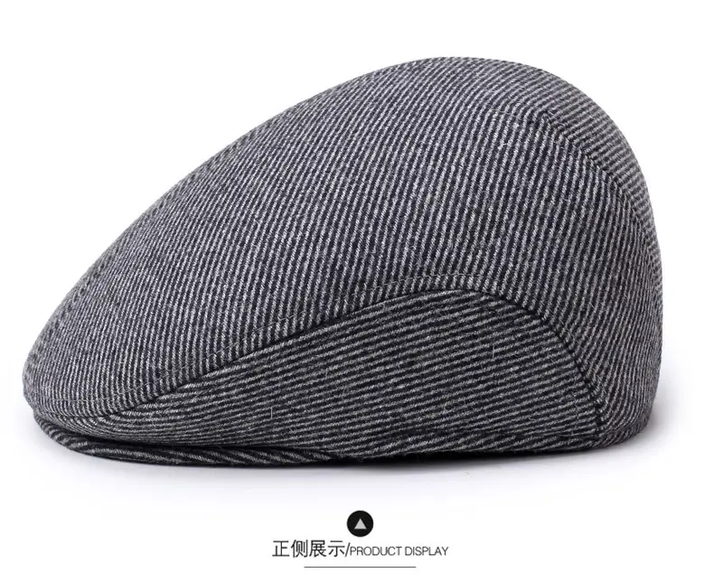 Middle-aged Woolen Peaked Cap for Men Winter Warm — feature 7
