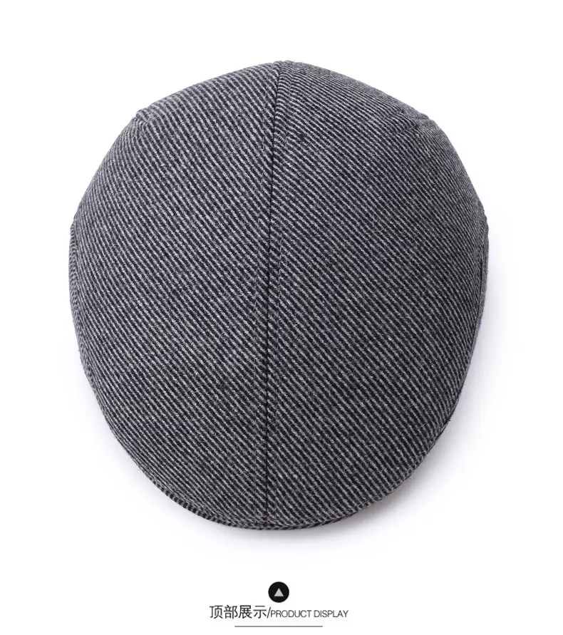 Middle-aged Woolen Peaked Cap for Men Winter Warm — feature 9