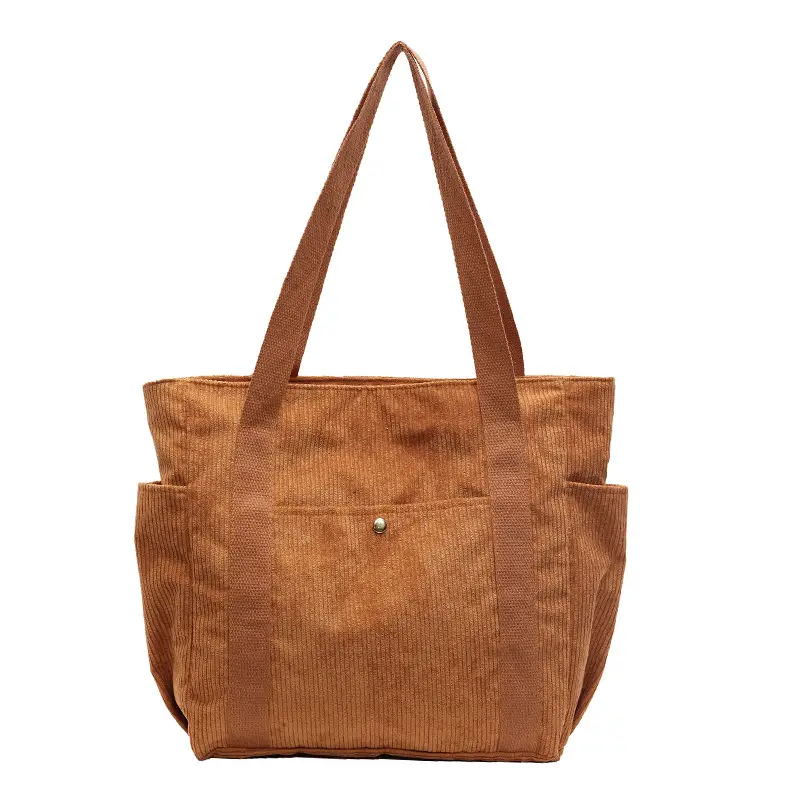 Korean Style Corduroy Shoulder Tote Bag 2024 Autumn Winter