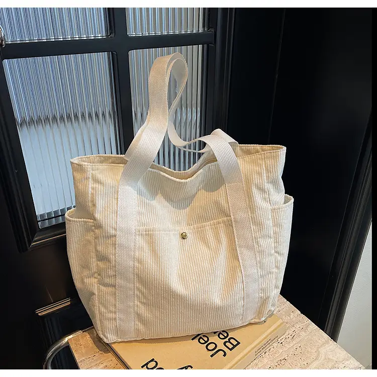 Korean Style Corduroy Shoulder Tote Bag 2024 Autumn Winter — feature 24