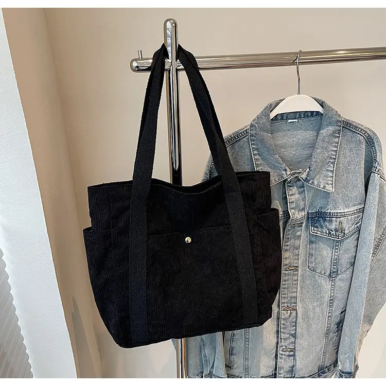 Korean Style Corduroy Shoulder Tote Bag 2024 Autumn Winter — feature 29