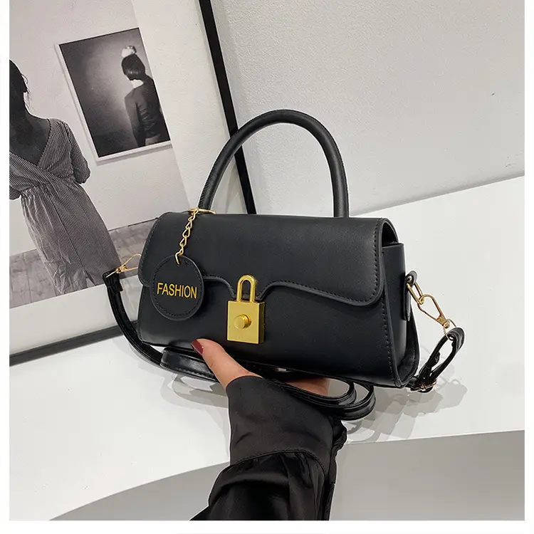 Black Crossbody Bag with Gold Lock for Women 2024 — feature 36