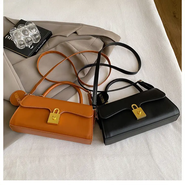 Black Crossbody Bag with Gold Lock for Women 2024 — feature 48