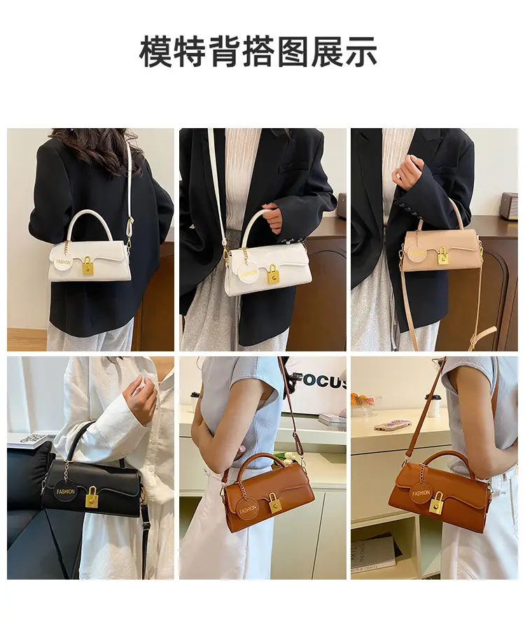 Black Crossbody Bag with Gold Lock for Women 2024 — feature 8
