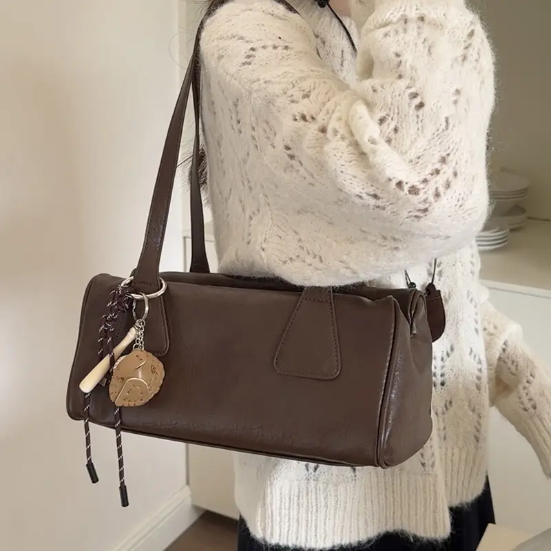 Women's Korean Ins Retro Shoulder Bag Brown 2026 - Image 5