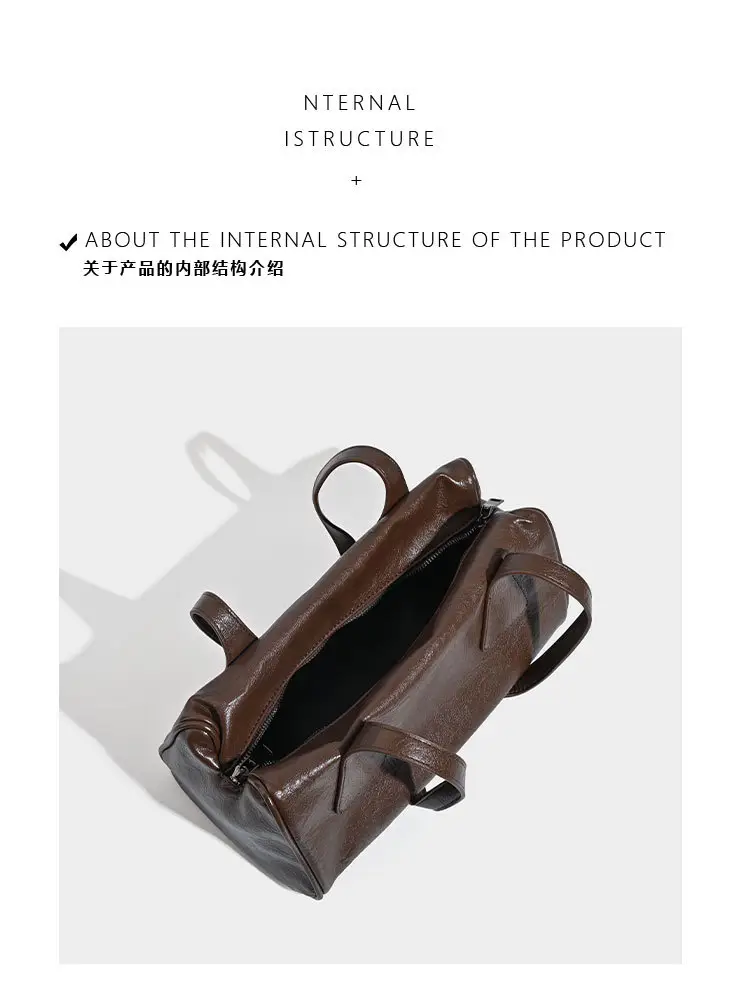 Women's Korean Ins Retro Shoulder Bag Brown 2026 — feature 5