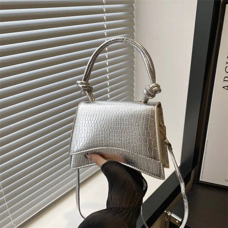 Women's White Croc Patch Crossbody Bag 2024 - Image 5