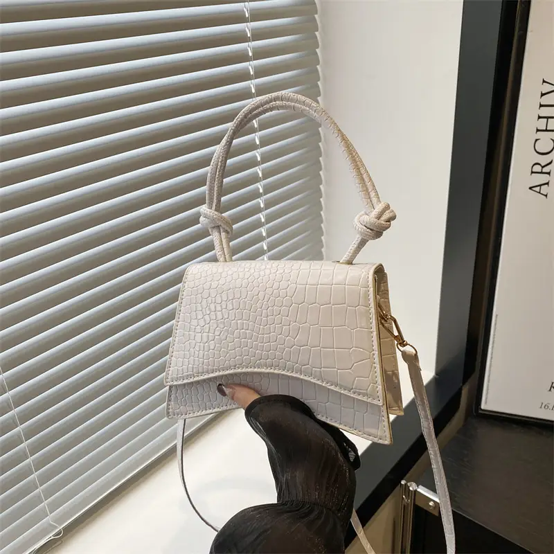 Women's White Croc Patch Crossbody Bag 2024 - Image 7
