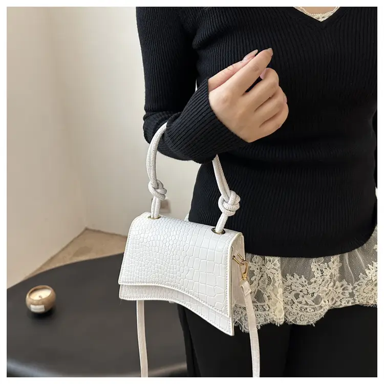 Women's White Croc Patch Crossbody Bag 2024 — feature 14