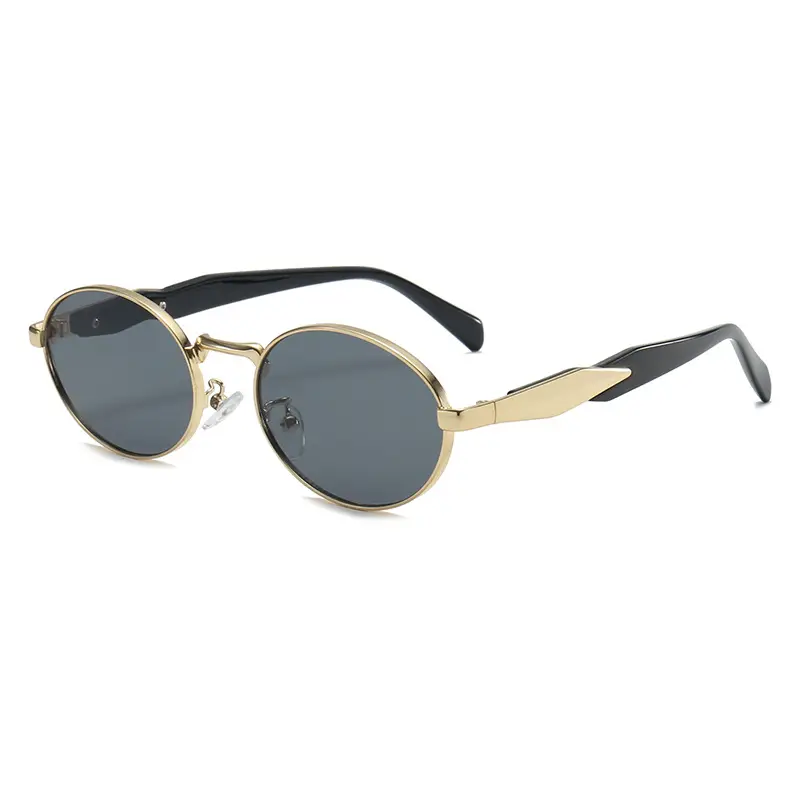 Metal Anti-UV Sunglasses with Rose Gold Tint - Image 11
