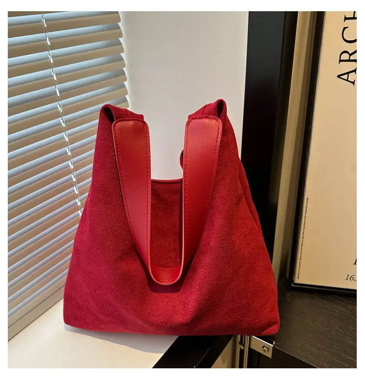 Red Korean Style Shoulder Tote Bag for Women - Image 5