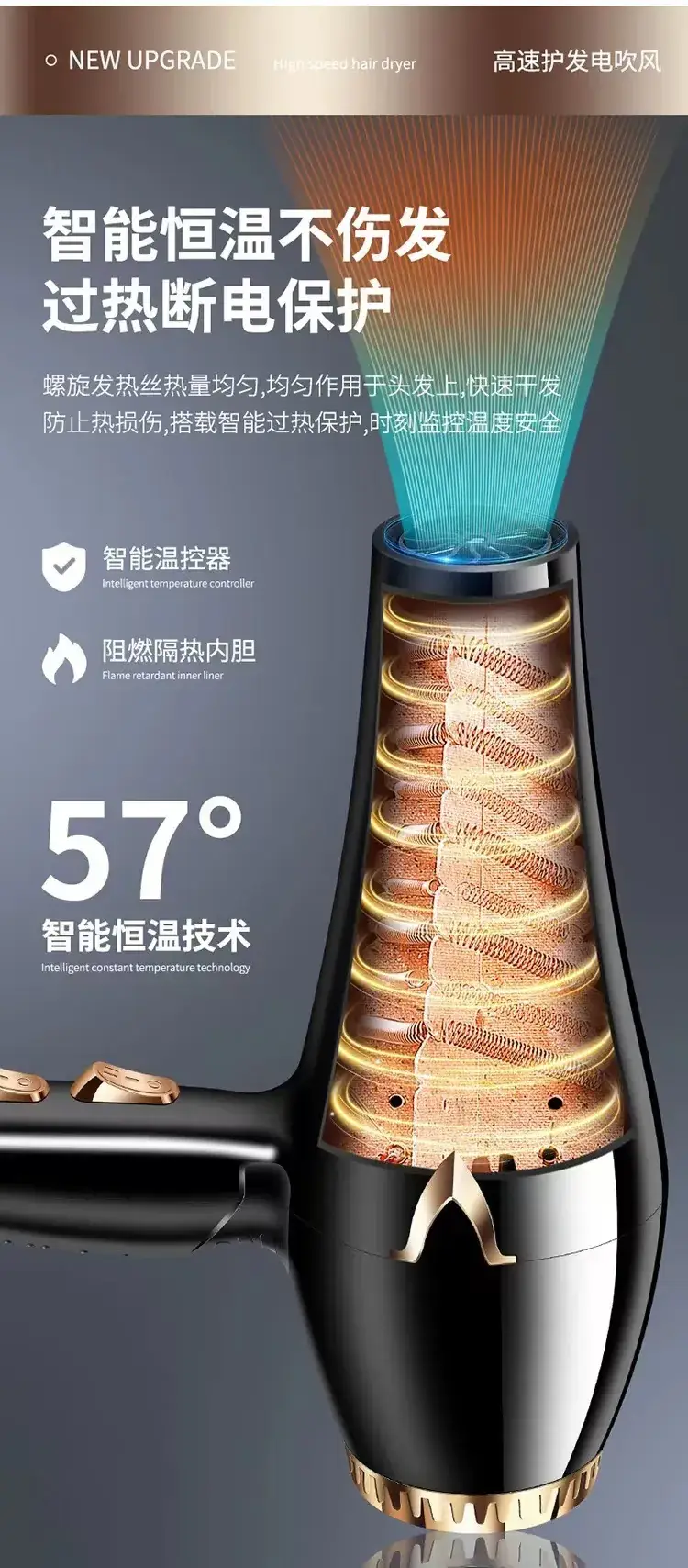 Silent High-Power Hair Dryer with Negative Ion Technology — feature 9