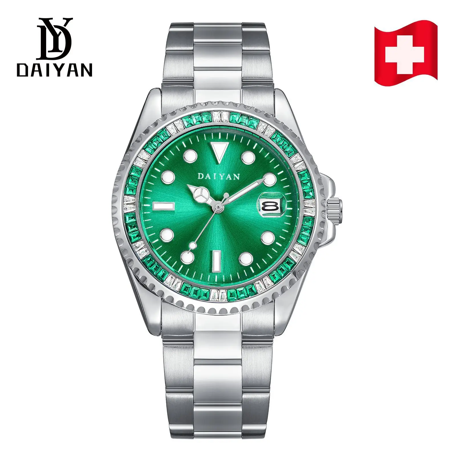 Daiyan Luminous Green Men's Watch Waterproof Quartz Steel Band - Image 5
