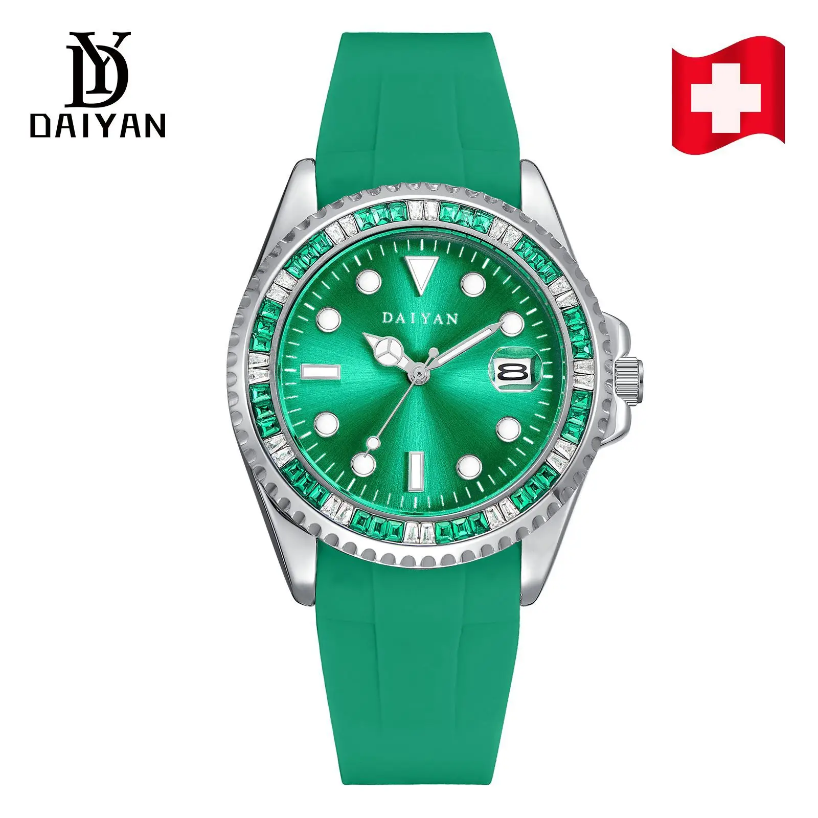 Daiyan Luminous Green Men's Watch Waterproof Quartz Steel Band - Image 6