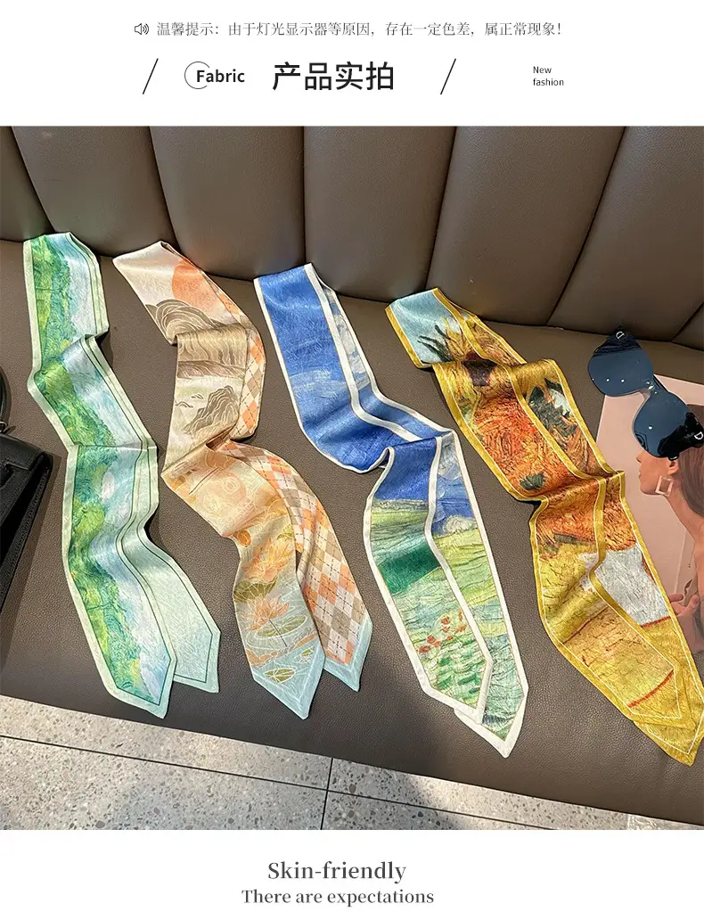 Women's Van Gogh Silk Scarf Pointed Long Belt — feature 5