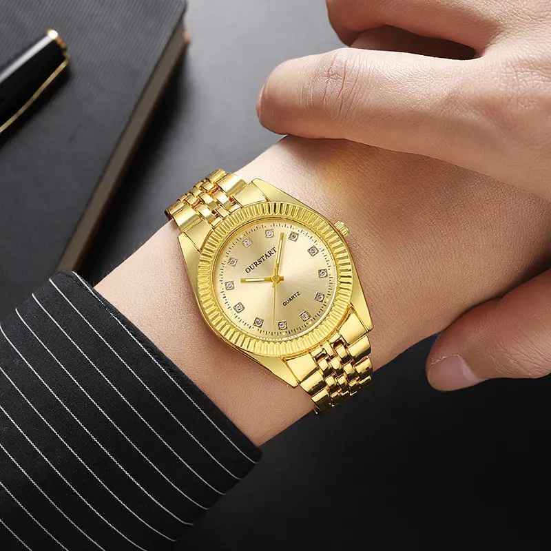 Gold Quartz Couple Watch for Men Women - Image 11
