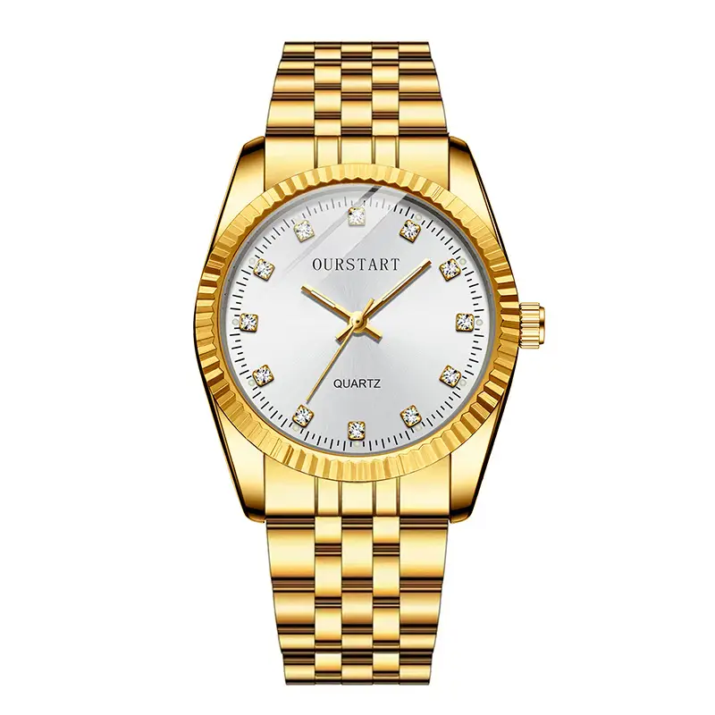 Gold Quartz Couple Watch for Men Women - Image 5