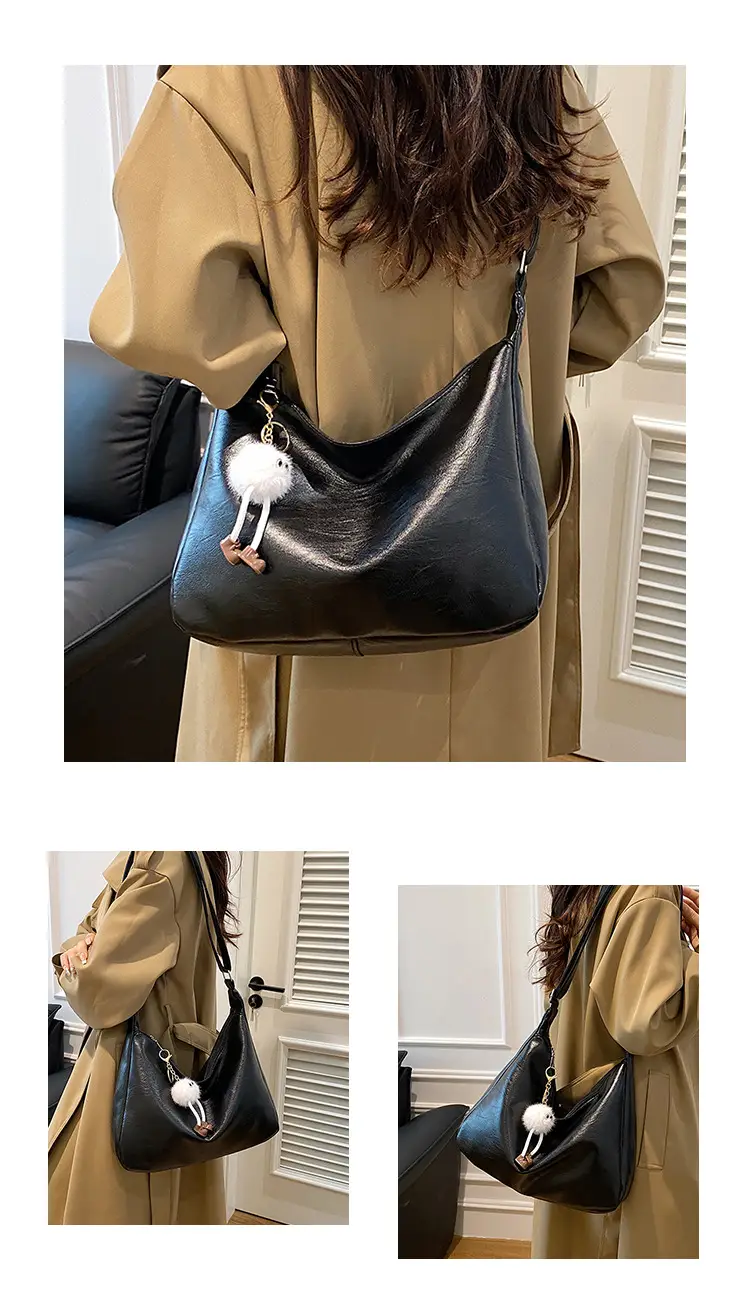 Black Large Capacity Women's Shoulder Bag 2024 — feature 24