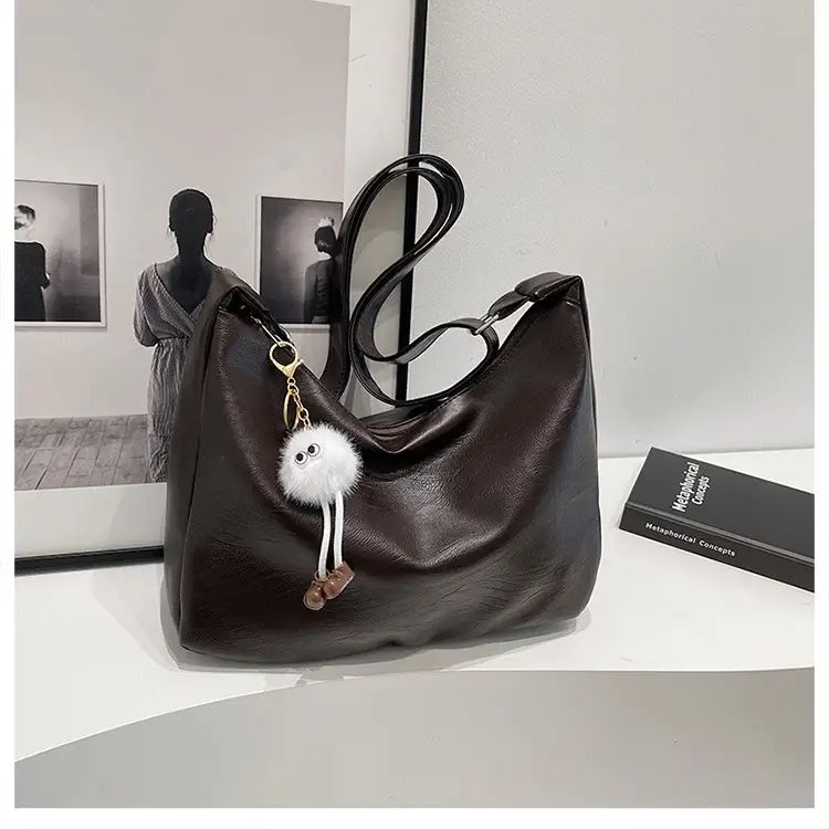 Black Large Capacity Women's Shoulder Bag 2024 - Image 3