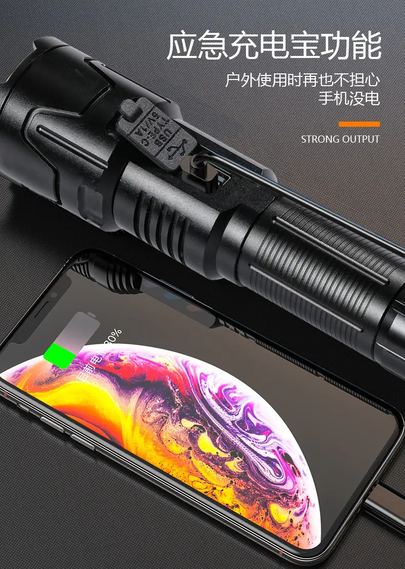 Type-C Flashlight with Laser Beam & Zoom β feature 11