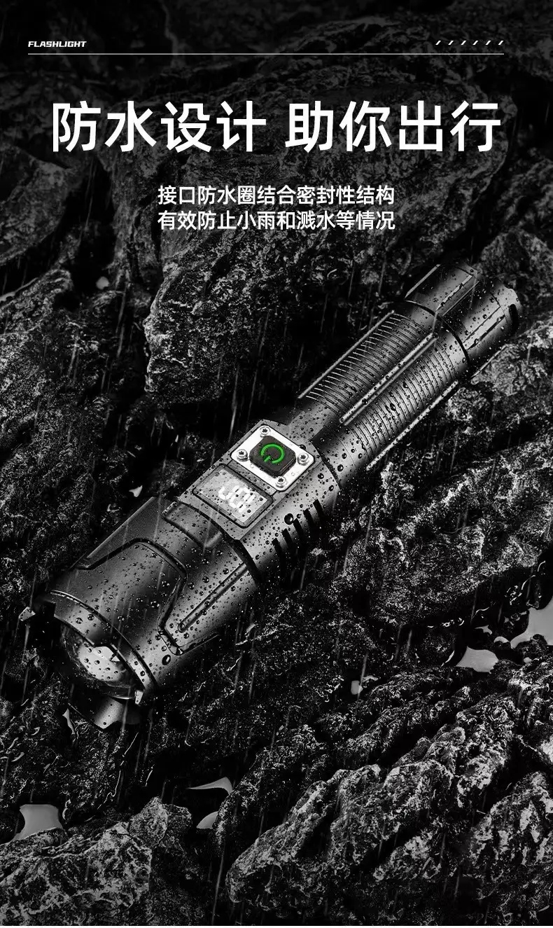 Type-C Flashlight with Laser Beam & Zoom β feature 12