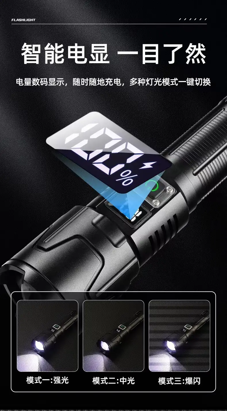 Type-C Flashlight with Laser Beam & Zoom β feature 9
