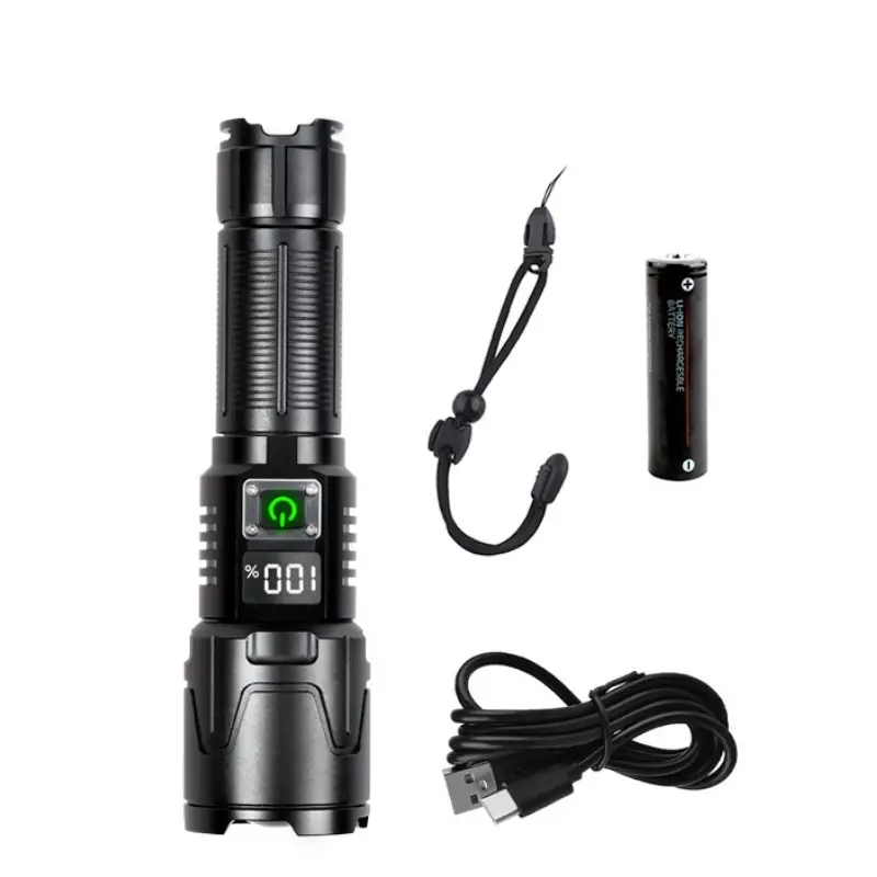 Type-C Flashlight with Laser Beam & Zoom - Image 2