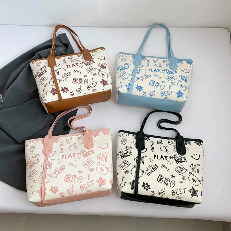Women Printed Canvas Shoulder Tote Bag 2024 Summer - Image 8